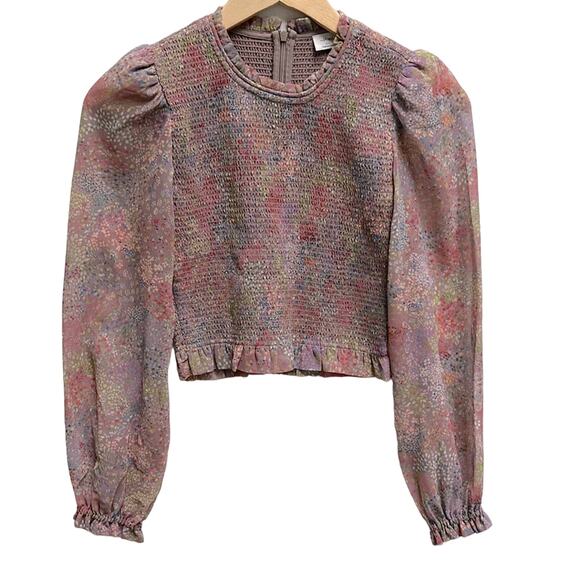 Aritzia Wilfred Tempest Blouse Size 2XS Gray Taupe Multi - Picture 1 of 9